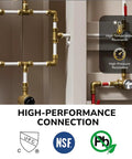3/4-inch brass push-fit check valve for copper/CPVC/PEX with stiffener and disconnect clip