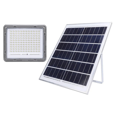 Mingzhe LED Solar Flood Light 400W with solar panel and LED fixture, durable design for outdoor lighting solutions.