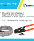 3/4 Inch Clamp Ring For PEX And PE-RT Tubing Stainless Steel Barb Clamp Ring Durable Plumbing Fittings Easy Install Pack Of 100 UC955CP100 with SharkBite clamp tool
