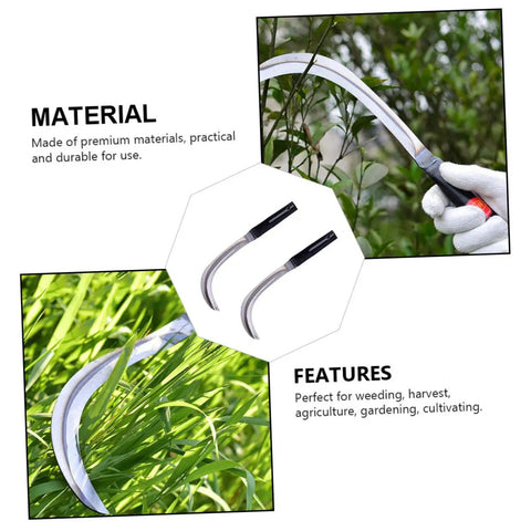Two Piece Manganese Weeding Scythe Set For Gardening And Harvesting A Rugged Manual Tool With Sharp Blade And Easy One Hand Grip