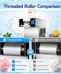 Commercial Flake Ice Maker Hits Speed Records In Three Seconds Flat While Pushing 120 Kilograms Daily Inside A Heavy Duty Steel Casing Built For Busy Venues That Want Hella Quick Frost And Zero Maintenance Anytime showing threaded vs smooth rollers.