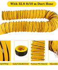Beefy 16 Inch High Velocity Portable Blower Fan With 1100W Copper Motor 32.8 ft PVC duct hose, yellow with black trim