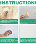 Instructions for using Fast Drying Wall Repair Paste With Scraper For All Surfaces Waterproof Crack Resistant Spackle Quick Fix Sealant.