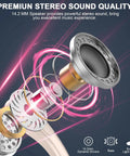 Cutaway view of Beast Mode Wireless Earbuds With 75H Battery Life, showing internal 14.2mm dynamic drivers and premium stereo components.