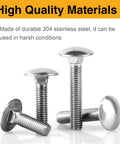 Heavy Duty Wheelbarrow Carriage Bolts And Nuts Kit with 304 stainless steel hardware shown in various sizes and angles