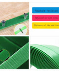 Rock Solid Green Pet Strapping Roll, 1000Ft By 5/8 Inch Wide Heavy Duty Baling Tape showing texture and puncture resistance.