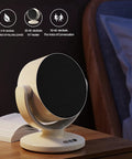 Electric Space Heater And 2 In 1 Fan Combo 1200W Portable Desk Heater with PTC Ceramic, shown on a bedside table for home use.