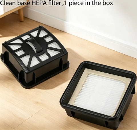 Clean base HEPA filter from 24pc Big Kit Replacement Parts For Shark IQ Robot Vacuums Includes Side Brush Sweep Brush Filters Main Roller Cover And Self Clean Base Compatible With R101AE RV1001AE AV912S AV1002AE RV100AE UR1000SR