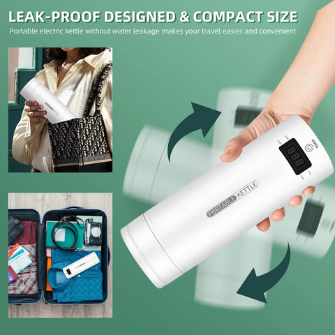 Ultimate Travel Electric Kettle 450Ml Portable Mini Water Boiler for Tea and Coffee, 304 Stainless Steel, held and packed