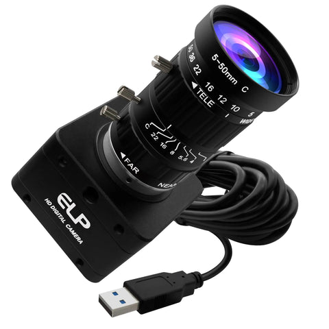 Ultra HD 20MP Varifocal USB 3.0 Camera For PC And Raspberry Pi, 5-50mm 10X Manual Zoom, 3840P Video And 4K 30FPS Web Cam, Lightburn Compatible