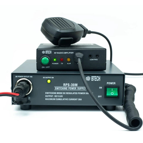 RPS-30M Beefy 30 Amp Compact Regulated Bench Power Supply with 13.8V DC Output, screw terminals, and cigarette plug connection