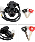 Ignition Switch Lock and Keys Kit For Kawasaki ER6N Z1000SX ER650 Ninja 650 400R Motorcycle 2011 To 2019 shown with two keys