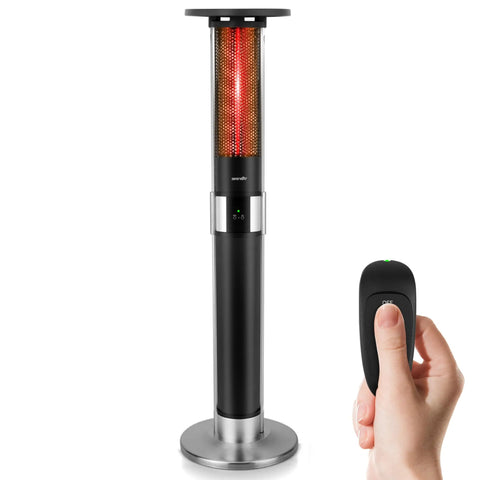Crank Up The Cozy With This Portable Infrared Patio Heater Tower With Remote Control 1500W Indoor Outdoor Use ETL Certified Black