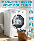 Dryer Vent Kit With Quick Connect And Airtight Seal 3.3ft 4 Inch Duct Plus 2 Clamps Fireproof for Portable Dryers next to a washer