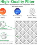 Diagram showing features of 12x12x1 Pleated HVAC Air Filter MERV 8 Dust Defense Replacement For MPR 600 And FPR 5 Systems Four Pack.