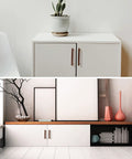 Dark Walnut Solid Wood Cabinet Pulls 2 Pack for cabinets, easy to install, visible on white cabinet doors, modern style, natural look.
