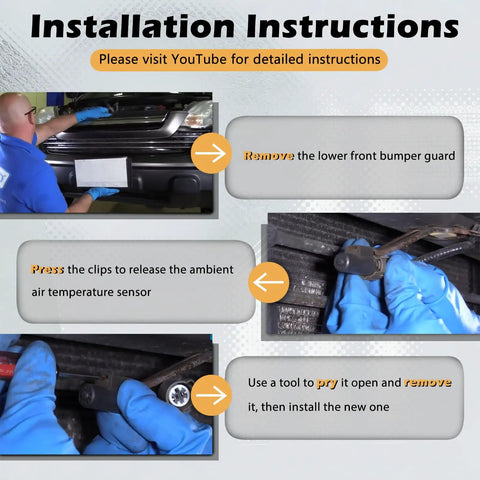 Installation steps for Ambient Air Temperature Sensor No Sweat Direct Swap That Works Like A Charm Fits Buick La Crosse Regal Verano Cadillac Elr Srx Xts Chevy Cruze Malibu Spark Ev Volt 2014 Replaces Oe Part 13297789.