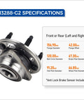 Front Or Rear Wheel Hub Bearing Assembly With ABS For 5-Lug GM Vehicles - Fits Malibu, Impala, Equinox, GMC Terrain, Buick Lacrosse