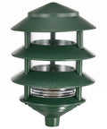 Transitional One Light Outdoor Landscape Light In Bronze And Dark Finish For Pathway And Garden Use, Weatherproof Exterior Fixture, 8.63 Inches Tall By 6.13 Inches Wide, cULus Listed, green layered design