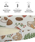 U Shaped Neck Pillow For Travel And Office Lightweight Reusable Multi Function Pillow with mushroom floral print fabric