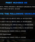 Part numbers and vehicle fitment details for Engine Water Pump With Gasket Kit For 2011-2020 Ford F150 5.0L V8 And Mustang 5.0L 5.2L V8.