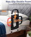 Granny Friendly Bed Rail With 2 Grab Bars And Storage Pocket 300 lbs capacity ASTM certified for fall prevention on bed