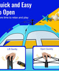 Easy Setup Beach Tent Sun Shelter with demonstration of quick and easy opening mechanism.