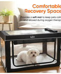Pet Oxygen Therapy Cage With Tubing Kit Soft Mat And Venturi Adapters Vet Grade Nebulizer Chamber for dog inside