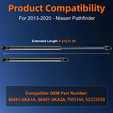 Two Pack Liftgate Replacement Lift Supports For Nissan Pathfinder 2013 2014 2015 2016 2017 2018 2019 2020 Tailgate Rear Hatch