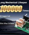 Close-up of Hazard Warning And Turn Signal Flasher Relay Module For GMC Chevrolet Cadillac Hummer Replaces 15764135 15231201 LM487 with copper coils and silver alloy contacts.