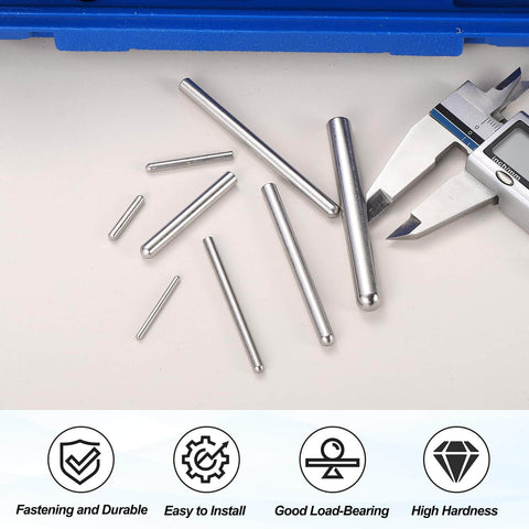 8 Pcs 304 Stainless Steel Dowel Pins 3x30mm Round Head Flat Chamfered End For Furniture DIY Projects Shelf Support Pegs