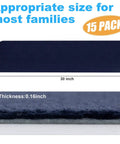 Image showing 8x30 inch navy No Slip Carpet Stair Treads For Wooden Steps 15 Pack with thickness detail, self adhesive mat.