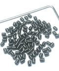 100 Piece Set Of Four Forty By One Eighth Inch Stainless Steel Hex Socket Set Screws With 1.27mm Allen Key Included Grub Screws