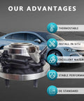 Two Pack Beefed-Up Front Wheel Bearing Hub Assembly 513234 for Jeep Grand Cherokee Commander with ABS Sensor