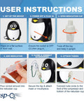 Instructions for using Kid Friendly Penguin Nebulizer Kit With Portable Compressor For Easy Breathing Pediatric Aerosol Nebulizer System