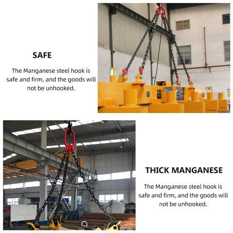 Baluue lifting chain sling with hooks on both ends, manganese steel, 49.21 in length for hoisting.