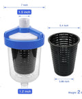 Dimensions of Inline Pool Leaf Canister Debris Catcher For Hayward W560 PoolVac Navigator with strainer basket.