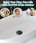 Super Slick Silicone Bathtub Drain Hair Catcher And Shower Guard That Snags Hair And Tiny Toys To Stop Drain Headaches Cold And Keep Your Home Plumbing Running Legit in a modern bathtub.
