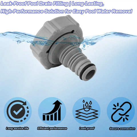 Durable 1.25 Inch Pool Hose Drain Adapter For Above Ground Pools Replacement 2 Pack Leak Proof Connector Fitting