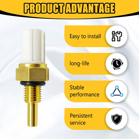 Icyhaws engine coolant temperature sensor with brass threaded body and white plastic top for Honda/Acura vehicles
