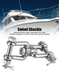 Heavy Duty 304 Stainless Steel Anchor Swivel Shackle With Smooth Rotating Action For Boats And Ground Tackle Rope Connectors close-up view.