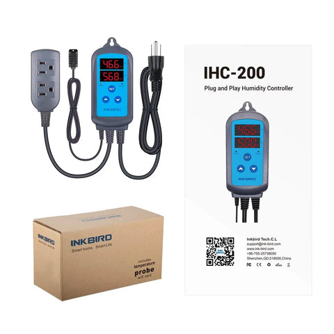 Digital Humidity Controller For Grow Tent And Greenhouse, Dual Stage Humidifier And Dehumidifier With Pre Wired Outlet on display