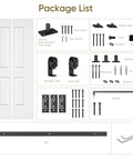 36 By 84 Inch Bifold Barn Door With Classic Raised Two Panel Design Super Smooth Side Sliding Action package list with hardware.