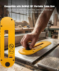 Dado Table Saw Insert Plate Replacement For Dewalt 10 Inch Job Site Saws shown installed on work table, close-up angle