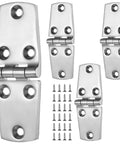 Beefy Marine Grade 316 Stainless Steel Boat Hatch Hinges 4 x 1.5 Inches With Screws, Heavy Duty Cabinet Door Hinges for Boats