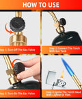 Beast Mode Brass Propane Torch Head With Manual Start shown in use for soldering brazing welding thawing and cooking