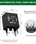 Solid Under The Hood Fuel Pump Relay 2 Pack 12 Volt 5 Pin Multi Purpose Auto Switch Direct Plug In Power Module Replaces Oem 301 1C C R1 image showing black 5 pin relay dimensions and connections