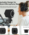 Detachable Professional Microphone Isolation Ball With Two Layer Pop Filter and High Density Foam Fits USB Condenser Mics
