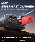 10 In 1 Car Jump Starter With Air Compressor Roadside Lifesaver 8000A Emergency Jump Box showing USB ports