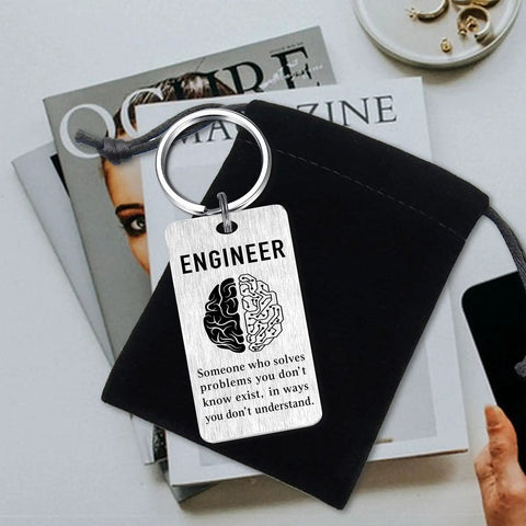 Engineer Gifts Keychain For Software Data Mechanical And Electrical Engineers A Nerdy Cool Techie Keepsake with text on desk